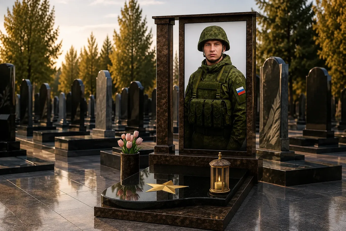 Памятник военнослужащему — работа «Гранитка48»